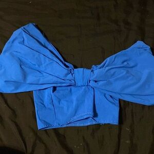 Blue bow Zara going out top